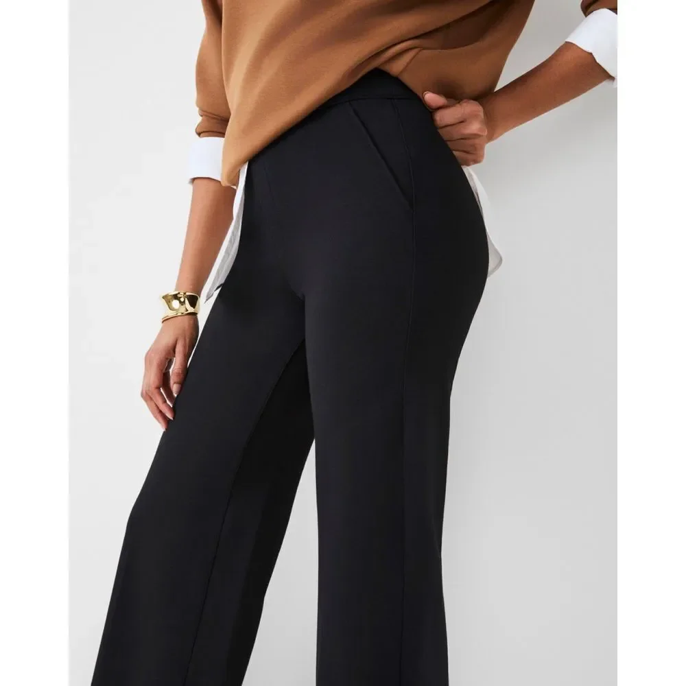 Spanx Women's Black Super Smooth Perfect Fit Ponte Wide Leg Pants Large NWOT - Picture 5 of 13